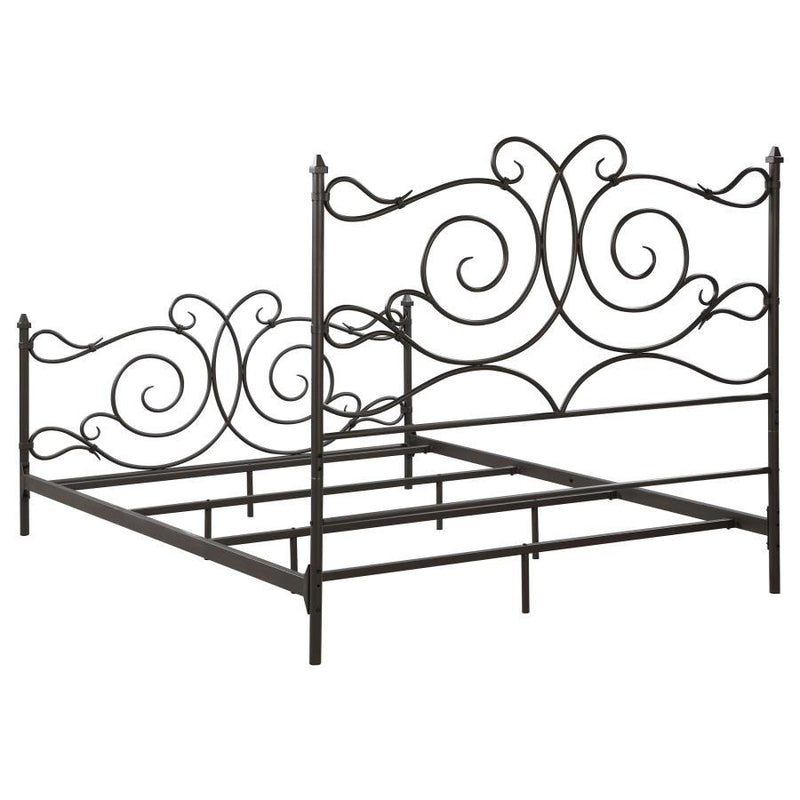 Parleys - Metal Eastern King Open Frame Bed - Dark Bronze