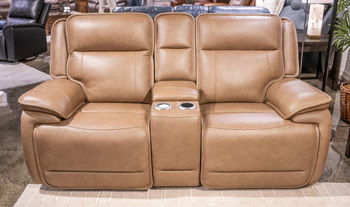Glencroft - Power Reclining Loveseat With Console / Adjustable Headrest - Sahara