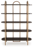 Brentmour - Bookcase - Brown / Gold Finish