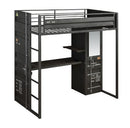 Cargo - Twin Loft Bed With Desk & Wardrobe - Gunmetal