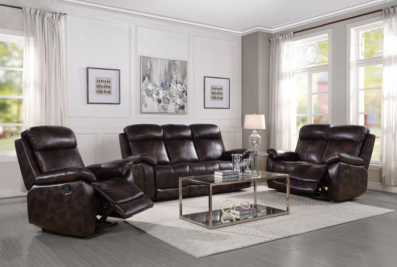 Perfiel - Sofa - 2 Tone Dark Brown Top Grain Leather