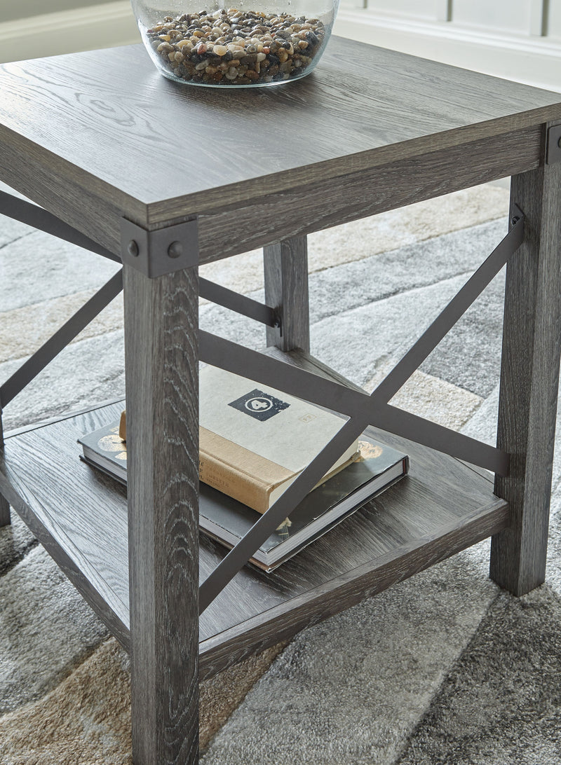 Freedan - Grayish Brown - Square End Table