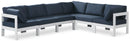 Nizuc - Outdoor Patio 6 Piece Modular Sectional With White Frame