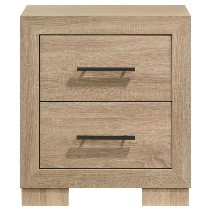 Arielle - 2-Drawer Bedroom Nightstand With Casters - Light Oak