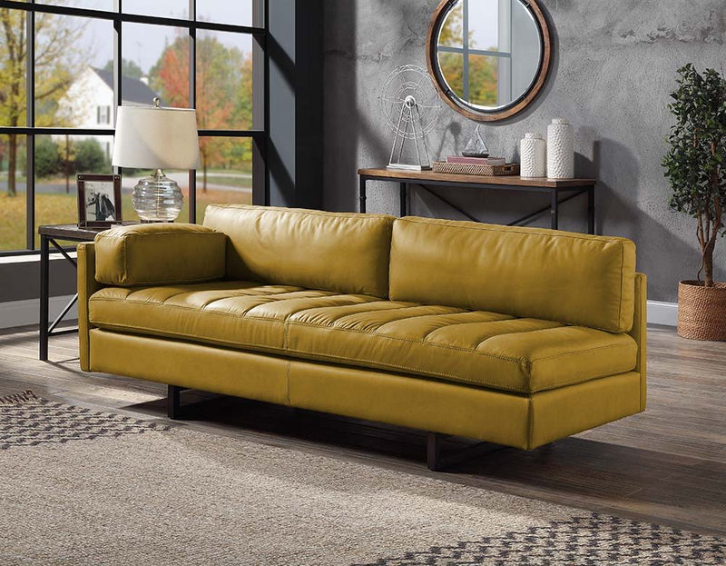 Radia - Sofa With Pillow - Turmeric Top Grain Leather