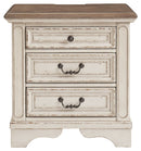 Realyn - Three Drawer Night Stand - White / Brown / Beige