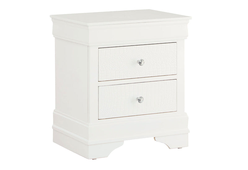 Pompei - Croc Nightstand - Metallic White