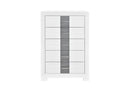 Optimus - 5 Piece King Bedroom Set - White