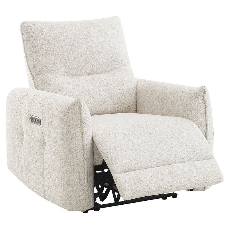 Lalisa - Power Motion Recliner With USB Port - Cream Chenille