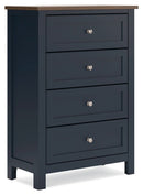 Landocken - Four Drawer Chest - Brown / Blue