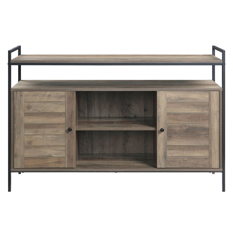 Baina - TV Stand - Rustic Oak & Black