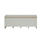 Berci - Bench With Storage - Beige Fabric & White