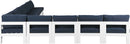 Nizuc - Outdoor Patio 9 Piece Modular Sectional With White Frame