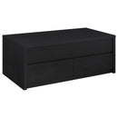 Knapp - Lift Top Cocktail Coffee Table With Dual Drawers - Black