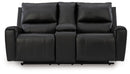 Glossmore - Reclining Loveseat With Console - Black