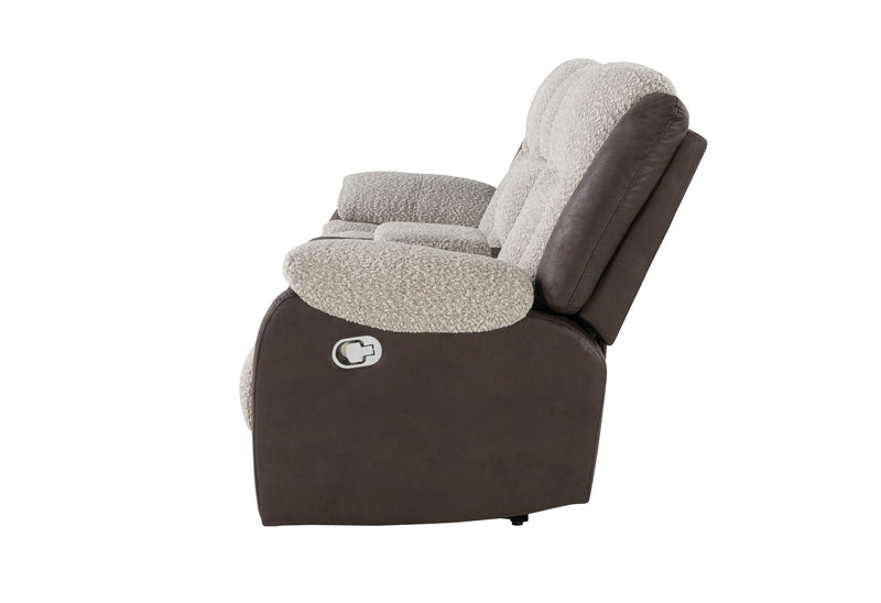 U4377 - Console Reclining Loveseat - Gray / Brown