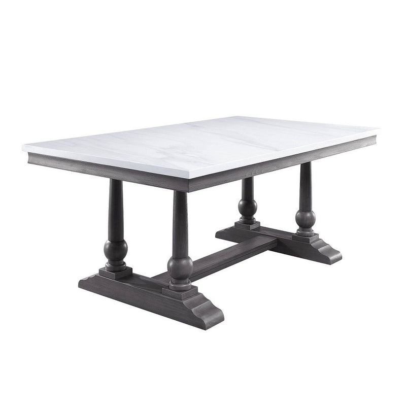 Yabeina - Dining Table - Marble Top Top & Gray Oak