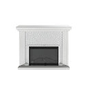 Nysa - 40" Fireplace - Mirrored & Faux Crystals