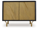Tayner - Accent Cabinet - Black / Gold Finish