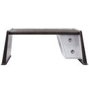 Brancaster - Executive Writing Desk - Distress Chocolate Top Grain Leather & Aluminum