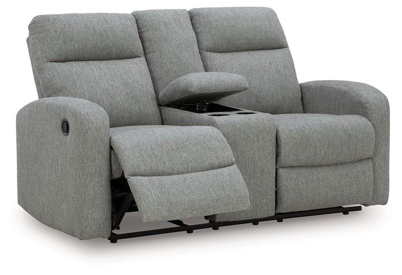 Gauntlet - Sterling - Double Recline Loveseat With Console