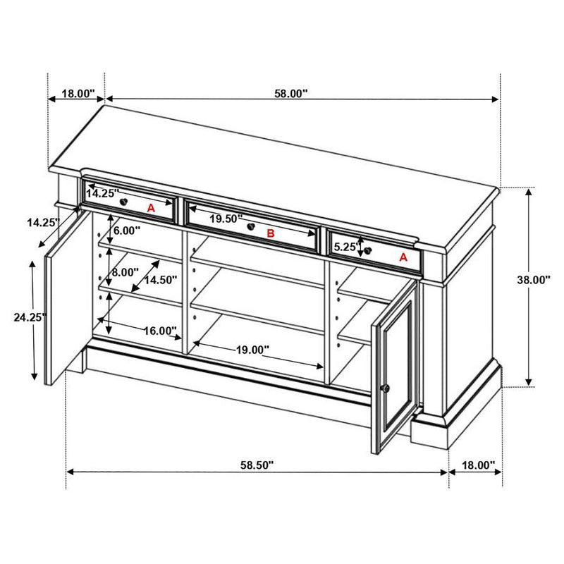 Phelps - 2 Door Sideboard Buffet Cabinet - Distressed Noir