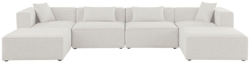 Cube - Modular Sectional 6 Piece - Cream - Fabric