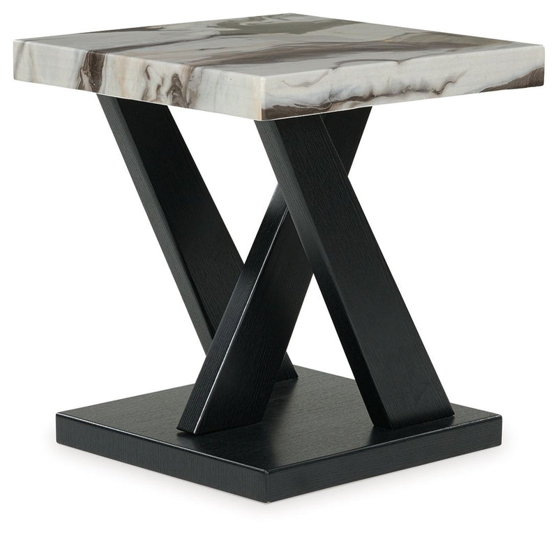 Cendill - Dark Brown / White / Black - Occasional Table Set (Set of 3)