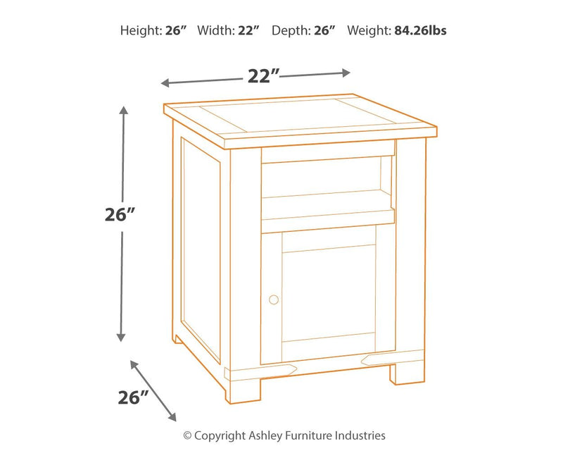 Budmore - Brown Dark - Rectangular End Table