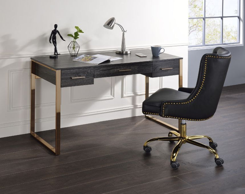 Perle - Writing Desk - Champagne Gold & Black Finish