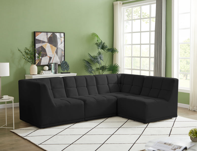 Relax - Modular Sectional 4 Piece - Black