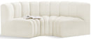 Arc - Velvet 3 Piece Modular U-Shaped Sofa