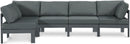 Nizuc - Outdoor Patio 5 Piece Modular Sectional With Gray Frame