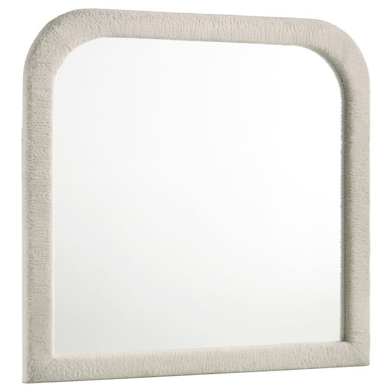 Sonya - Upholstered Bedroom Dresser Mirror - Ivory