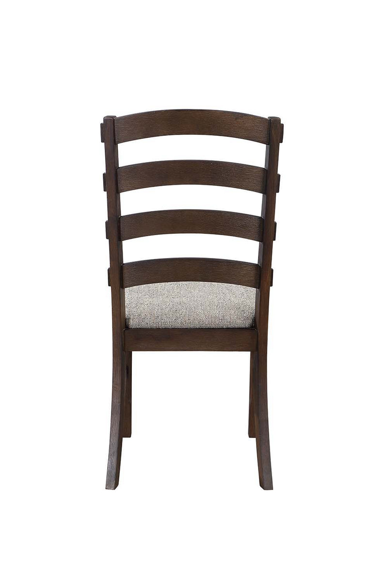 Pascaline - Side Chair (Set of 2) - Gray Fabric, Rustic Brown & Oak Finish