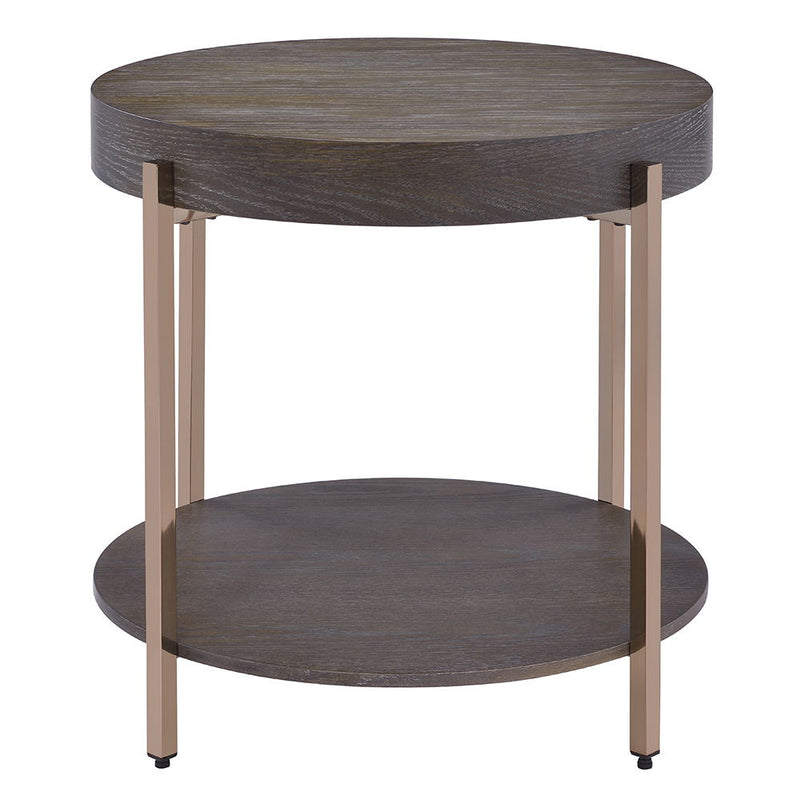 Weyton - End Table - Light Brown & Champagne