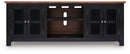 Wildenauer - XL TV Stand With Fireplace Option - Brown / Black