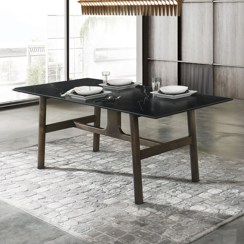 Destin - Dining Table - Sintered Stone & Walnut