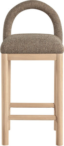 Conrad - Linen Counter Stool With Natural Legs