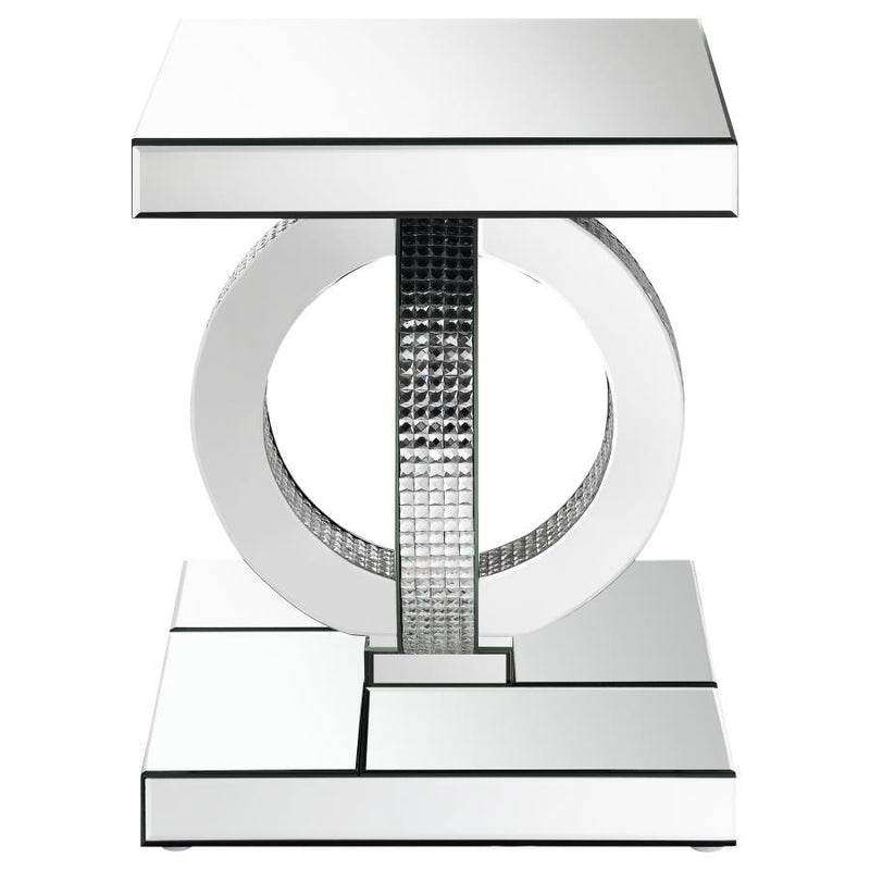 Breena - Rectangular Mirrored Acrylic End Table - Silver