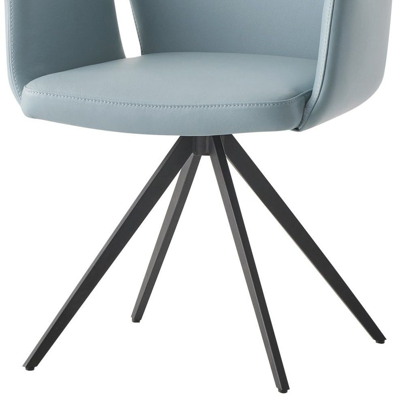 Segismunda - Side Chair With Swivel - Light Blue & Black