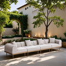 Laguna - 4 Piece Resilient Water Resistant Fabric 142" Upholstered Outdoor Patio Modular Sofa