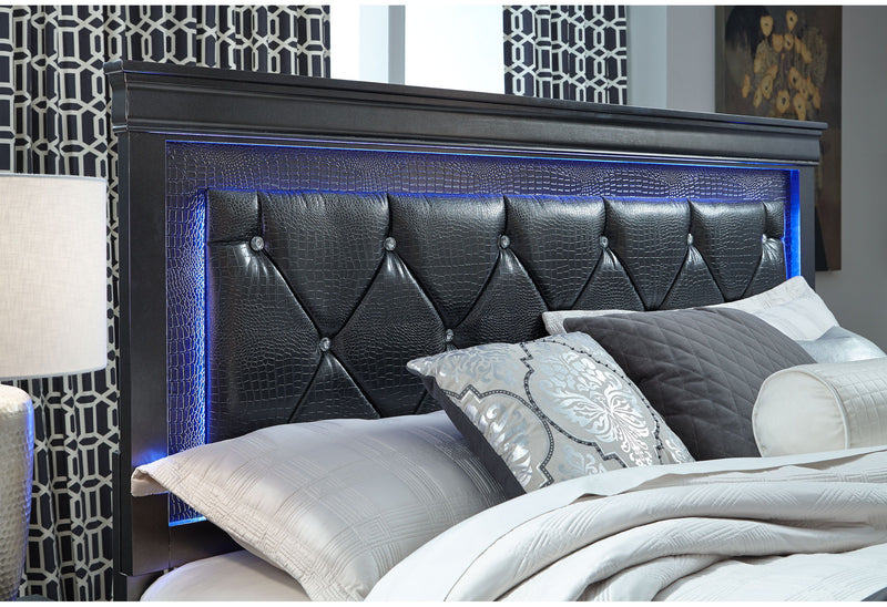 Pompei - Queen Bed With LED - Metallic Gray