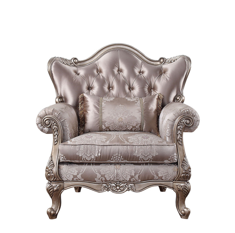 Jayceon - Chair With Pillow - Fabric & Champagne