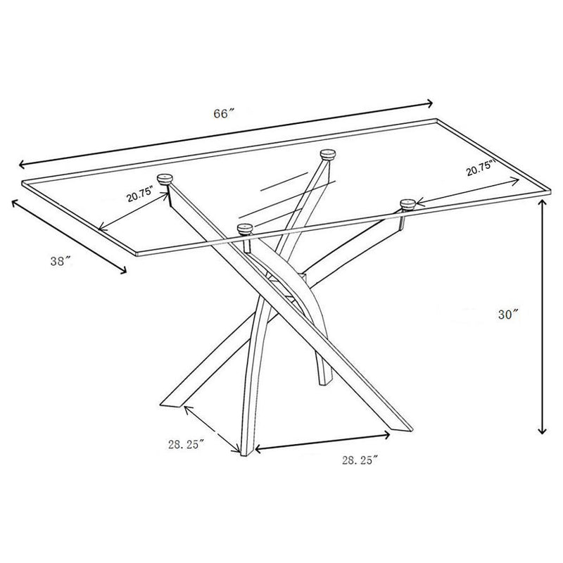 Carmelo - 5 Piece Rectangular Dining Set - Chrome And Black