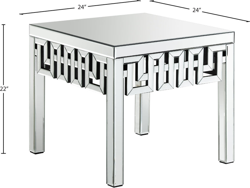 Aria - End Table - Pearl Silver