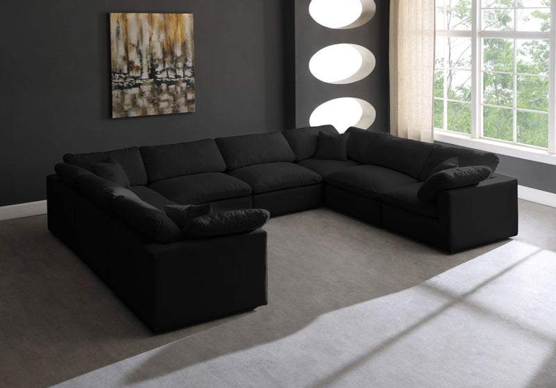 Plush - Velvet Standart Comfort Modular Sectional - Black - Fabric