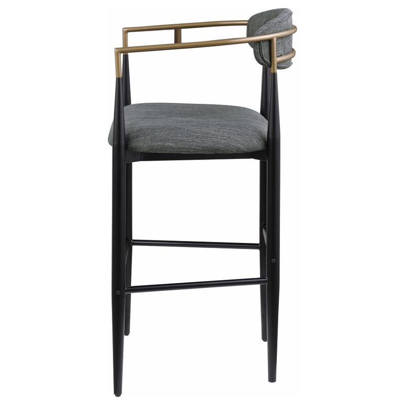 Tina - Metal Pub Height Bar Stool With Upholstered Back And Seat (Set of 2)