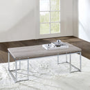 Chafik - Coffee Table - Natural Oak & Chrome