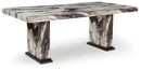 Jeshina - Dining Table - Dark Brown / Beige